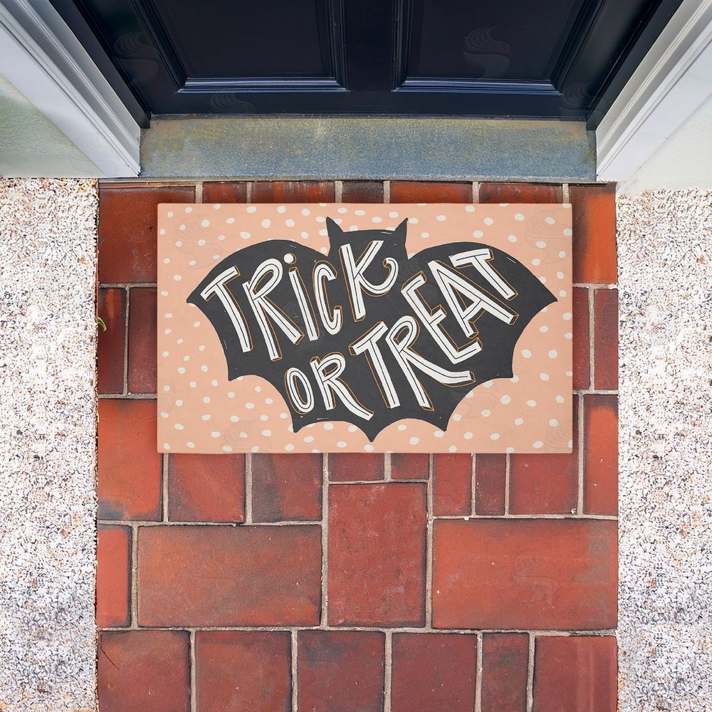 Caroline Alfreds | Trick Or Treat Polka Dot Bat Non-Woven Door Mat