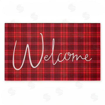 Jean Kelly | Red Tartan Greeting Non-Woven Door Mat