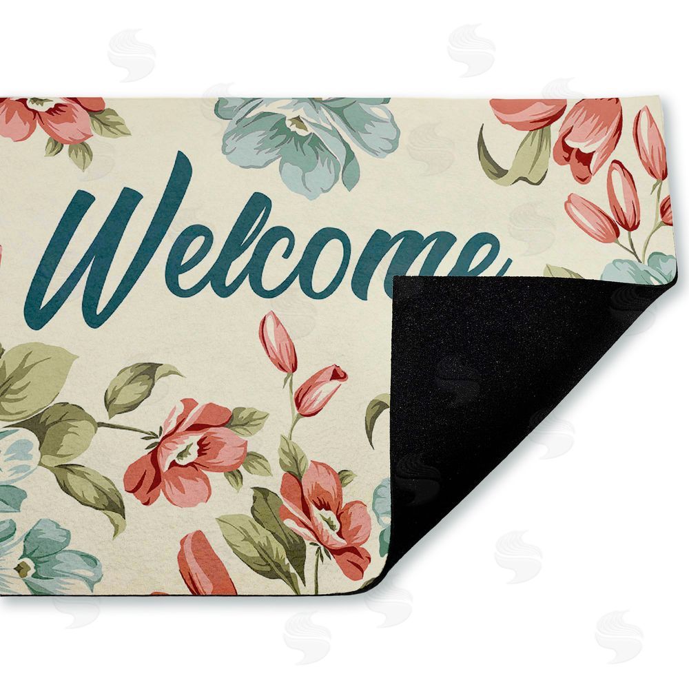 Andrea Jasid Grassi | Bright Florals Welcome Non-Woven Door Mat