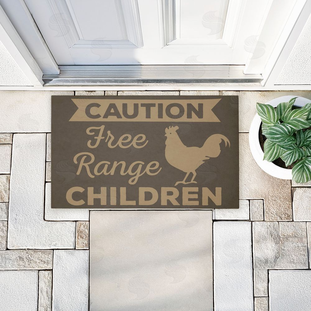 Dana Saulnier | Free Range Children Caution Non-Woven Door Mat