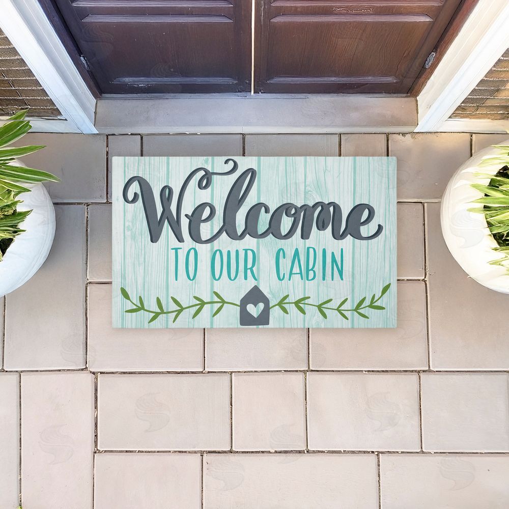 Amanda McGee | Cabin Welcome Whimsical Script Non-Woven Door Mat