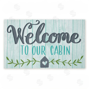 Amanda McGee | Cabin Welcome Whimsical Script Non-Woven Door Mat