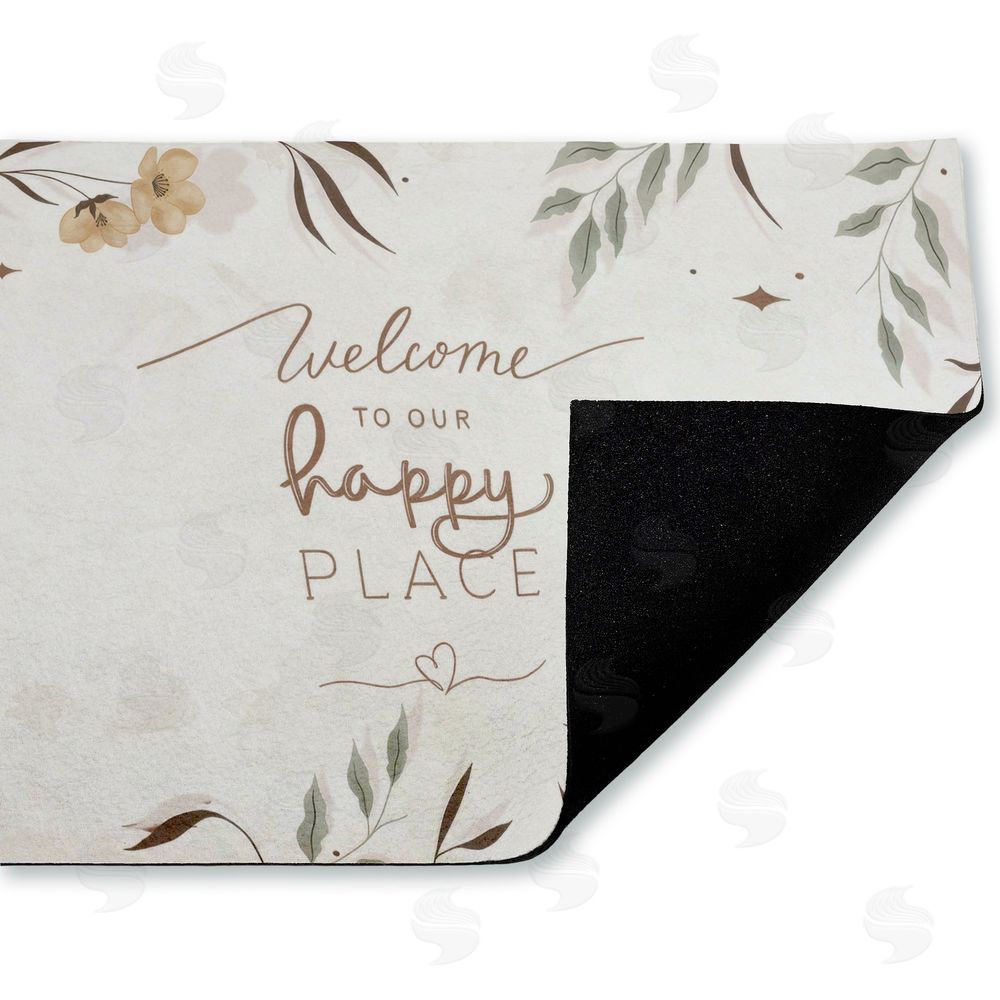 Andrea Jasid Grassi | Our Happy Place Floral Welcome Non-Woven Door Mat