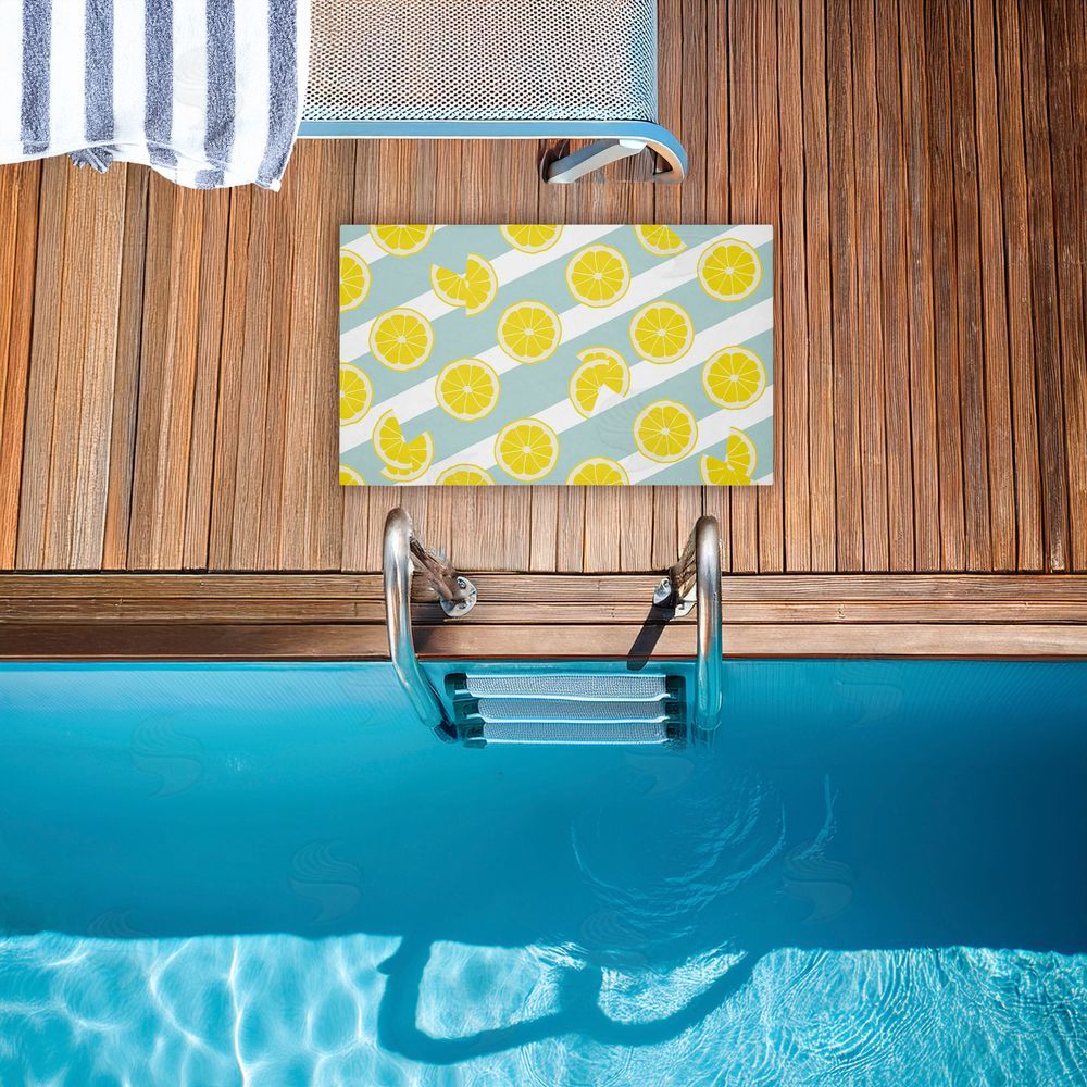 Anna Quach | Kitchen Lemony Stripes Non-Woven Door Mat