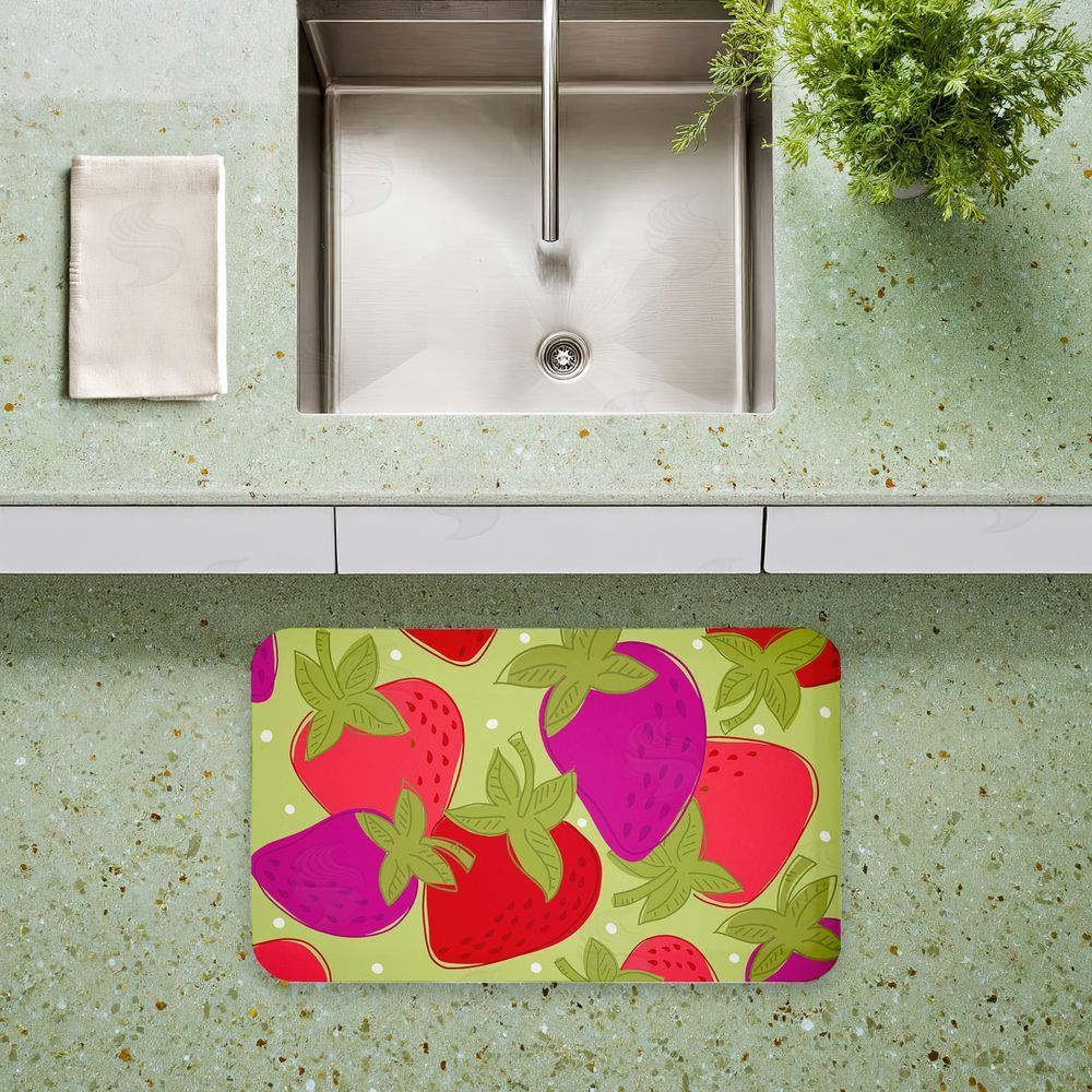 Deidre Mosher | Fun Fruit Strawberries Anti-Fatigue Mat