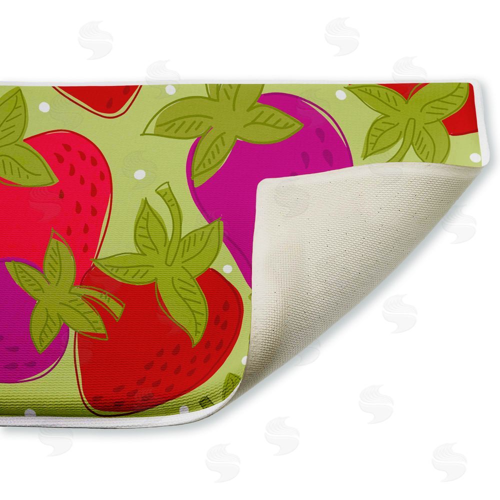 Deidre Mosher | Fun Fruit Strawberries Plush Bath Mat