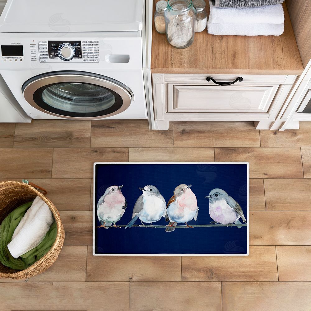 Lorenzo Collective | Perched Foursome of Birds Plush Bath Mat