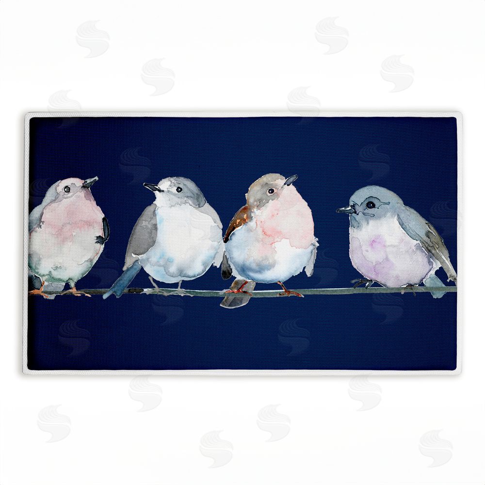 Lorenzo Collective | Perched Foursome of Birds Plush Bath Mat