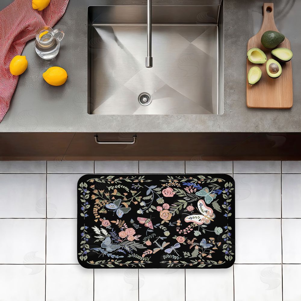 Ani Del Sol | Dark Flowers & Garden Friends Anti-Fatigue Mat
