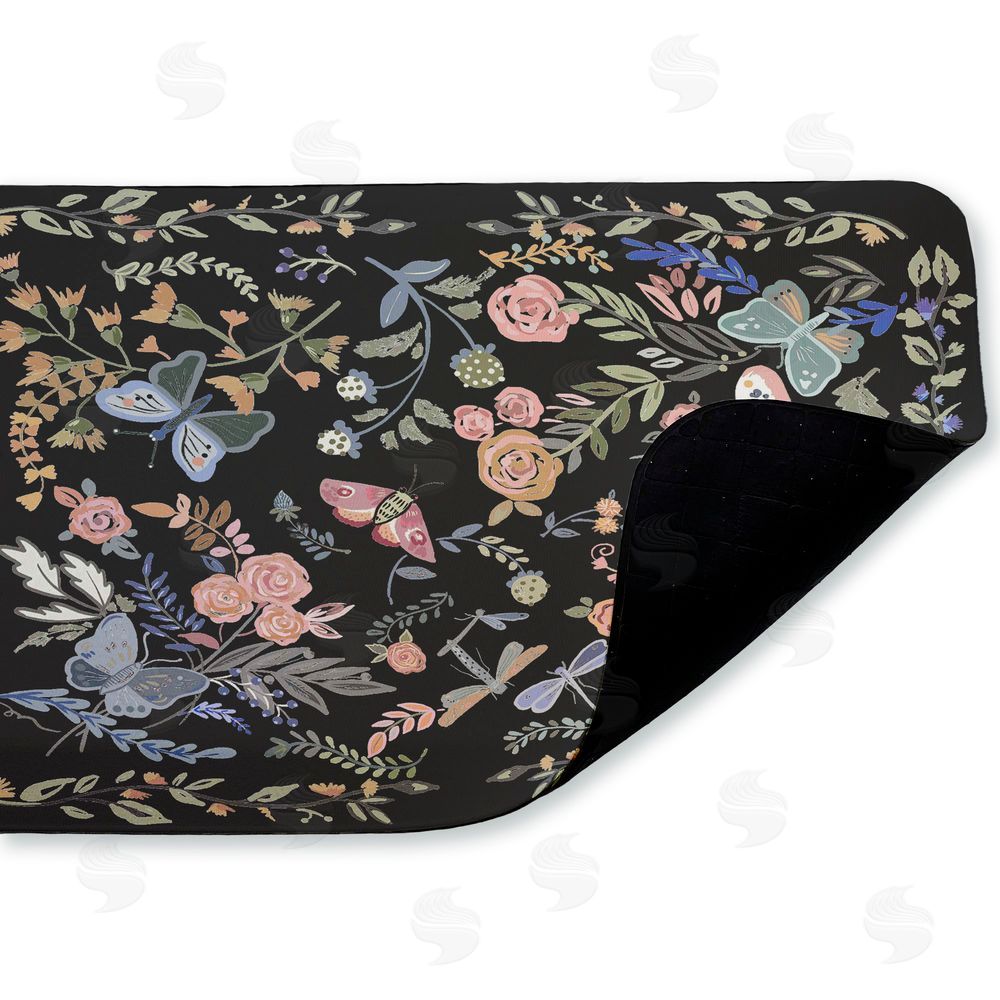 Ani Del Sol | Dark Flowers & Garden Friends Anti-Fatigue Mat