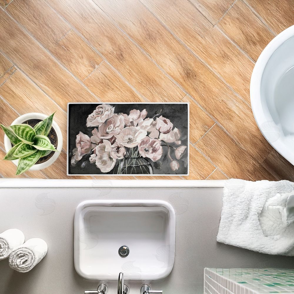 Patricia Pinto | Flowers In Clear Vase Plush Bath Mat