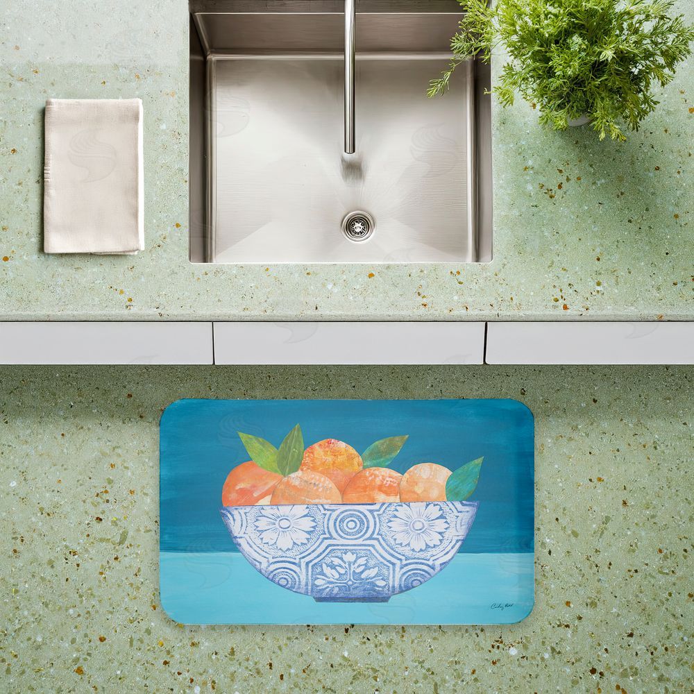 Courtney Prahl | Orange Elegance Bowl Anti-Fatigue Mat