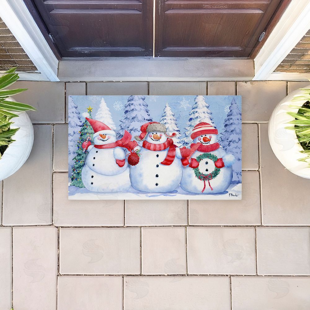Paul Brent | Holiday Icy Snowman Trio Non-Woven Door Mat