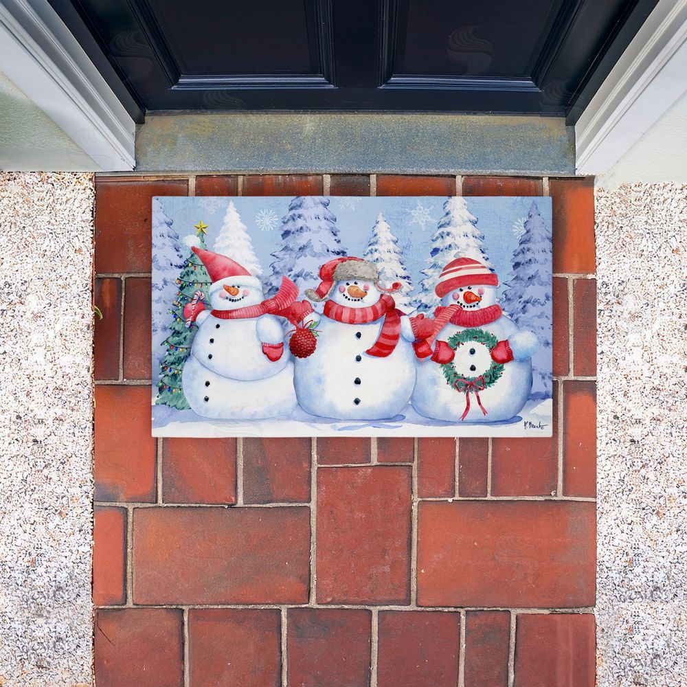 Paul Brent | Holiday Icy Snowman Trio Non-Woven Door Mat
