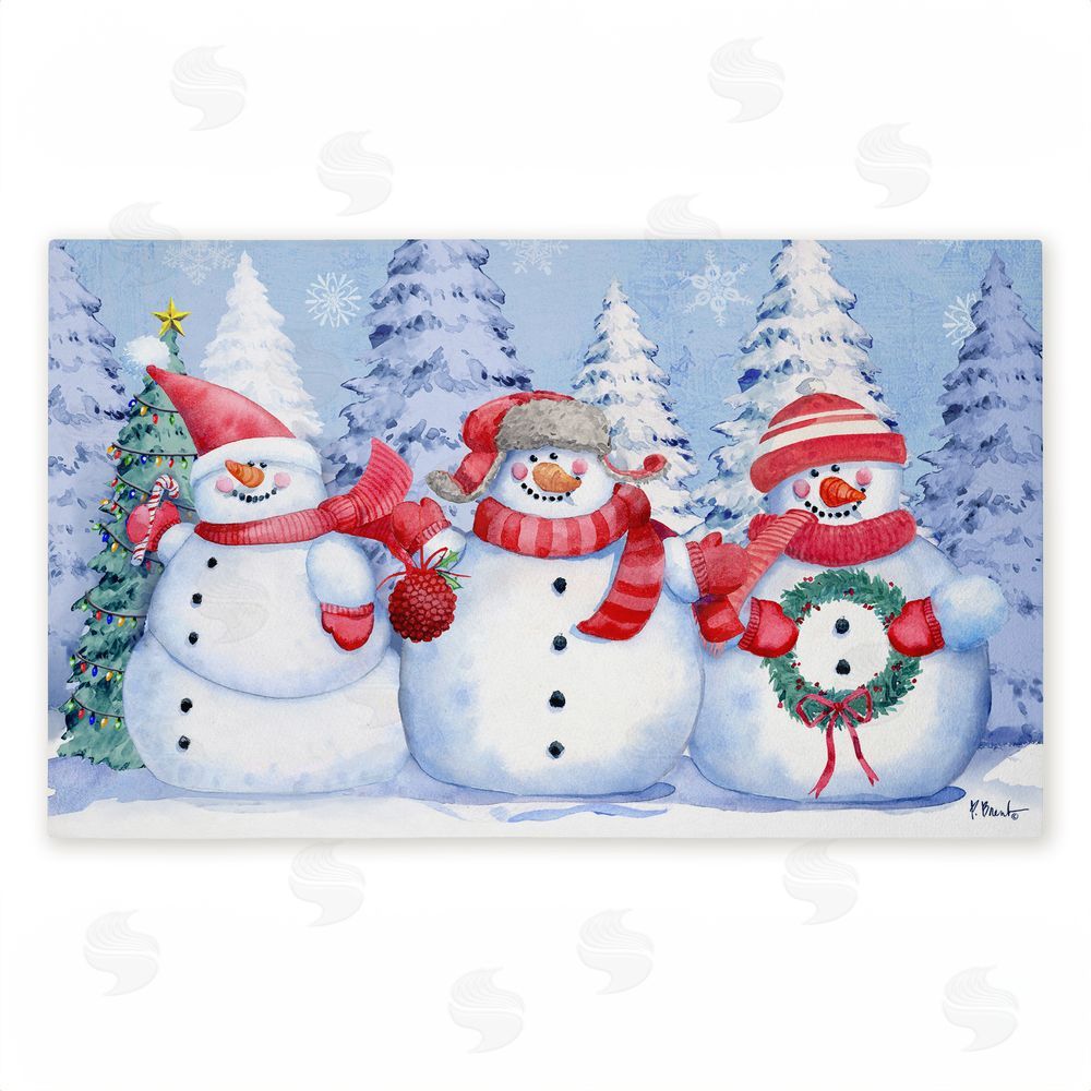 Paul Brent | Holiday Icy Snowman Trio Non-Woven Door Mat
