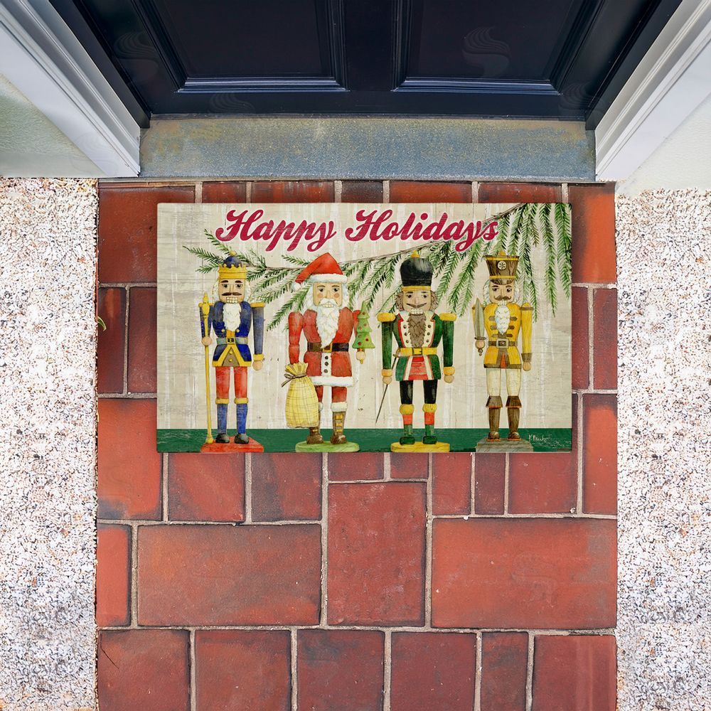 Paul Brent | Classic Nutcrackers Happy Holidays Non-Woven Door Mat