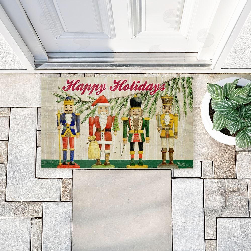 Paul Brent | Classic Nutcrackers Happy Holidays Non-Woven Door Mat