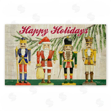 Paul Brent | Classic Nutcrackers Happy Holidays Non-Woven Door Mat