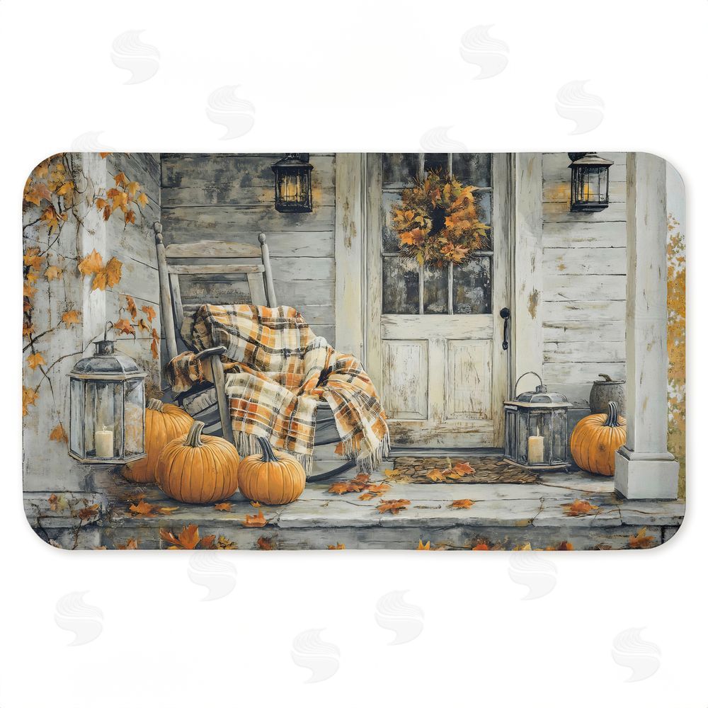 Creative Studio | Rustic Fall Porch Rocking Chair Anti-Fatigue Mat