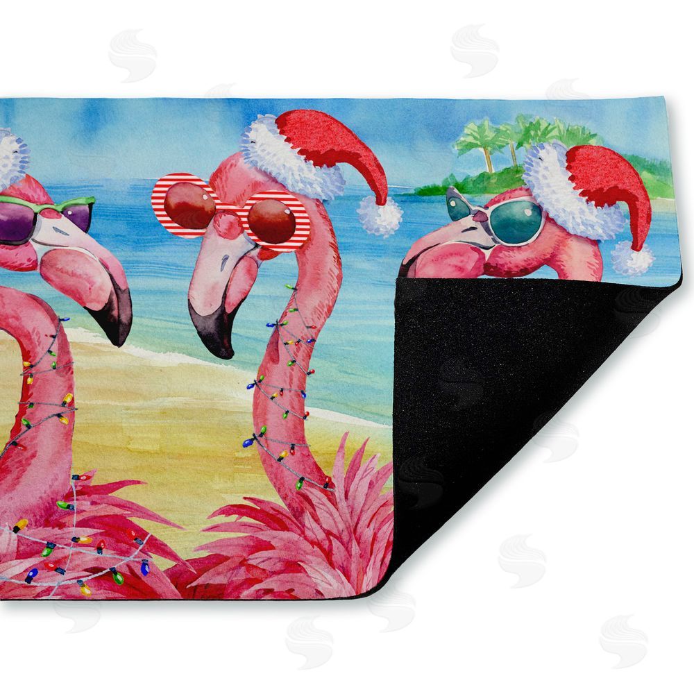 Paul Brent | Holiday Flamingo Girlfriends Non-Woven Door Mat