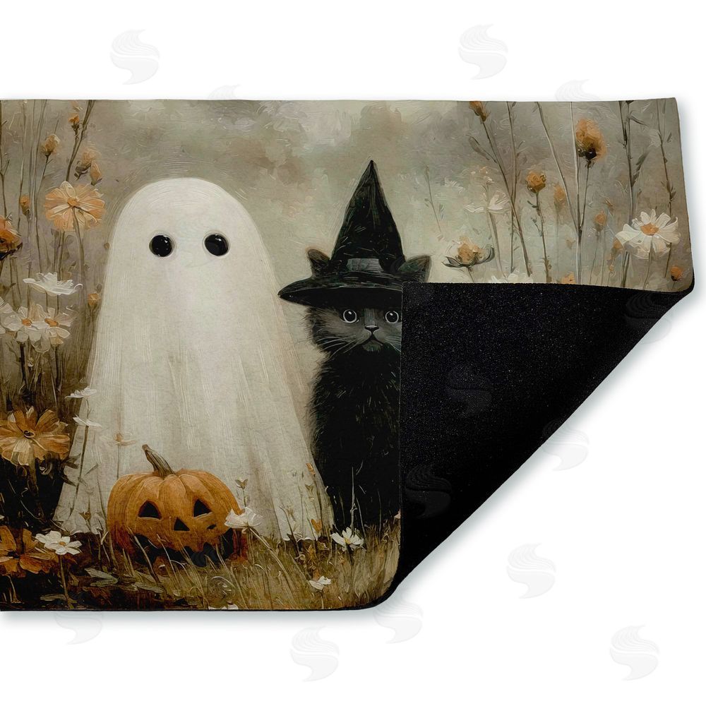 Arlington Prints | Ghost & Black Kitten Non-Woven Door Mat