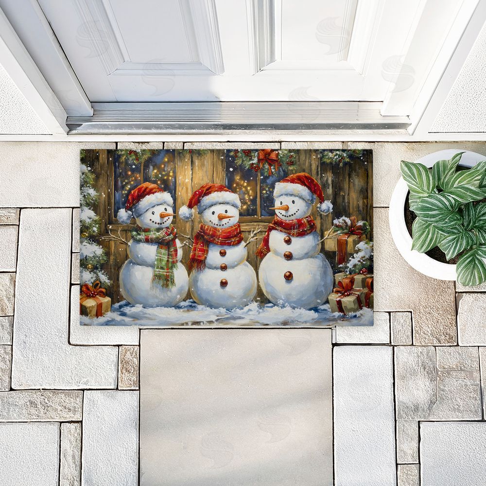 Creative Studio | Rustic Snowman Trio Non-Woven Door Mat