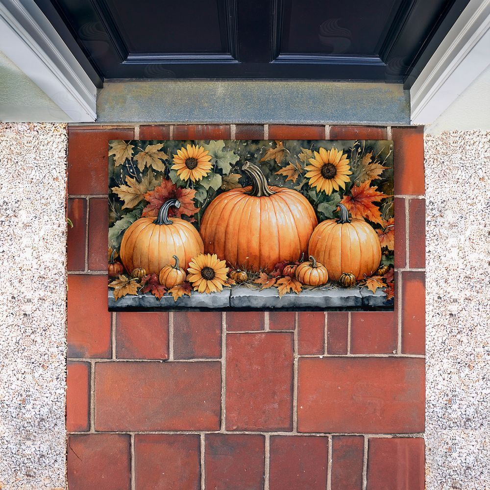 Creative Studio | Autumn Pumpkins on Ledge Non-Woven Door Mat