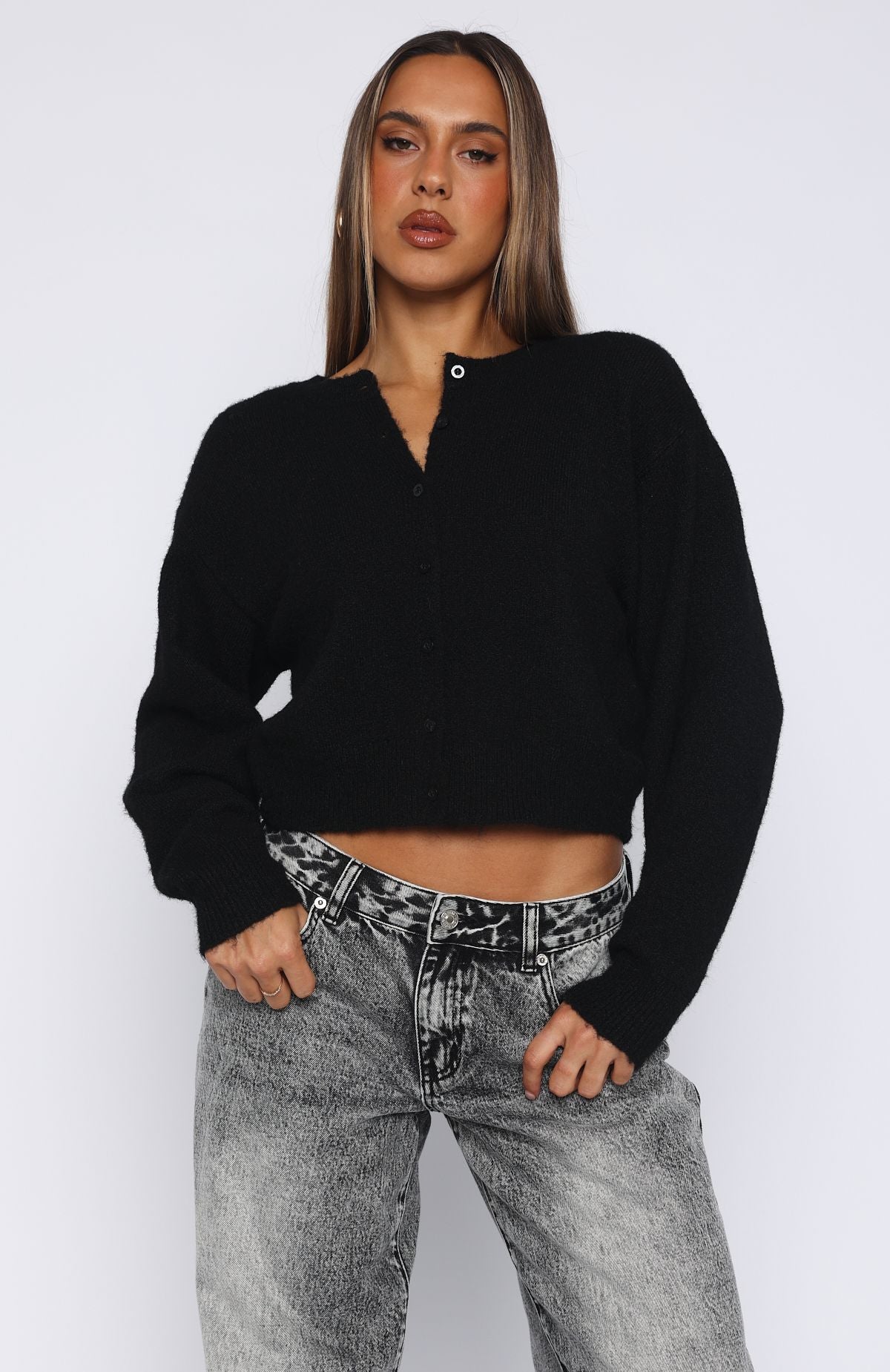 Warm Whispers Knit Cardigan Black