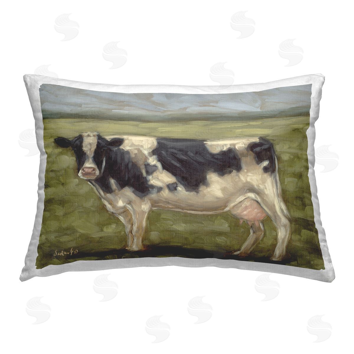 Sara G. Designs | Painterly Cow on Farm