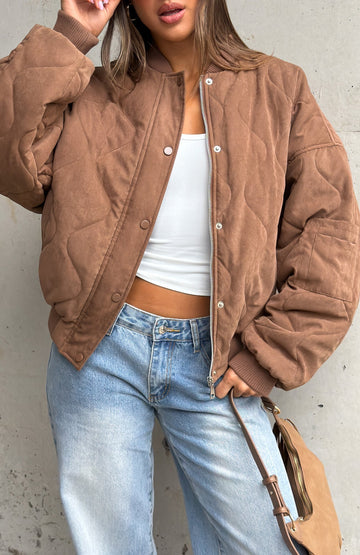 Soft Love Bomber Jacket Mocha