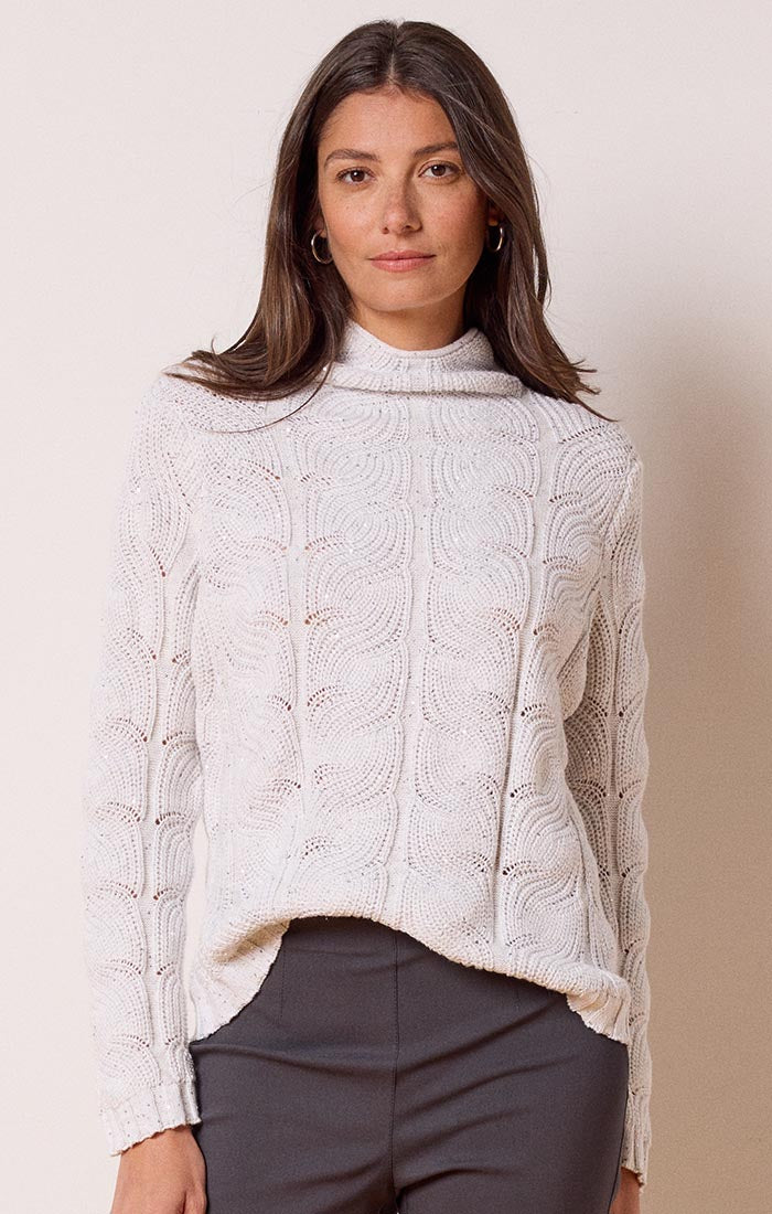 CABLE SPARKLE SWEATER