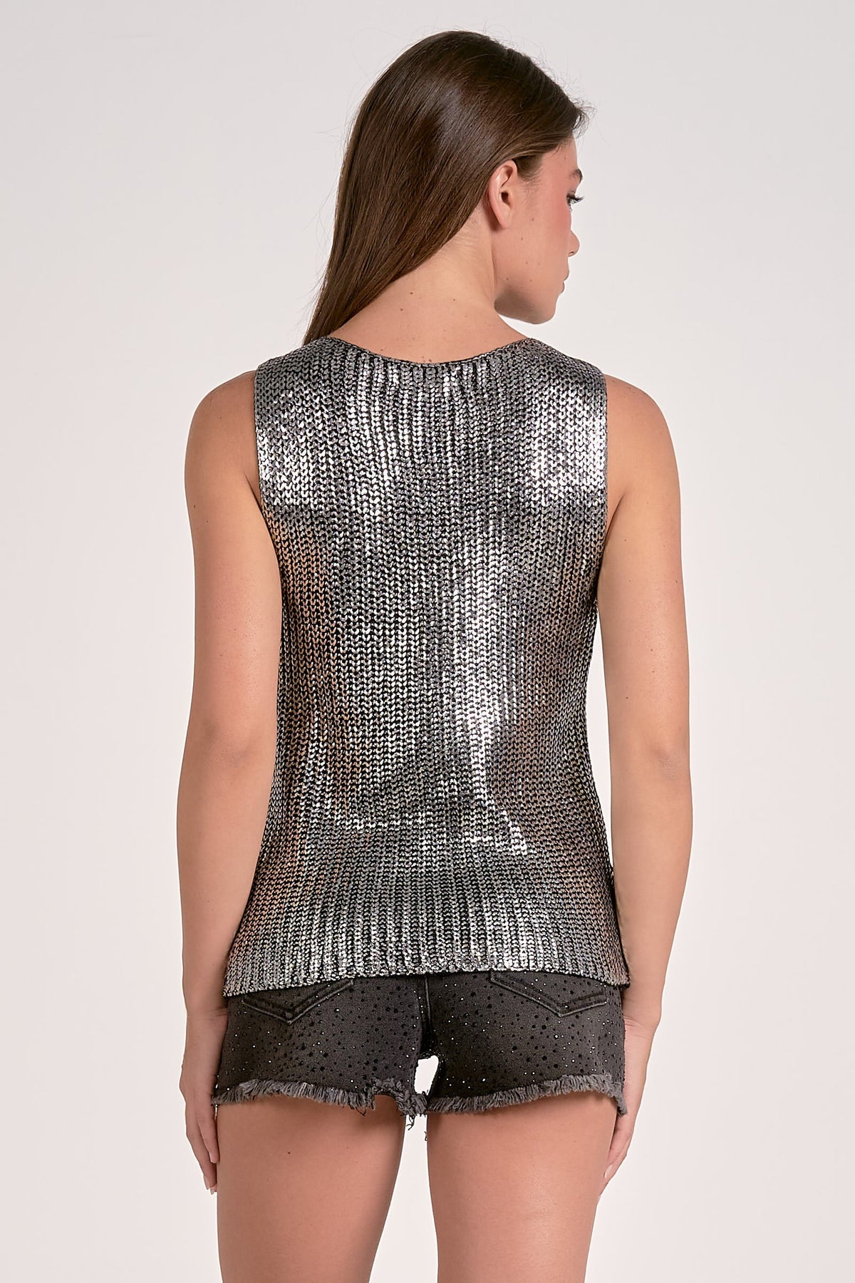 METALLIC SWEATER TOP