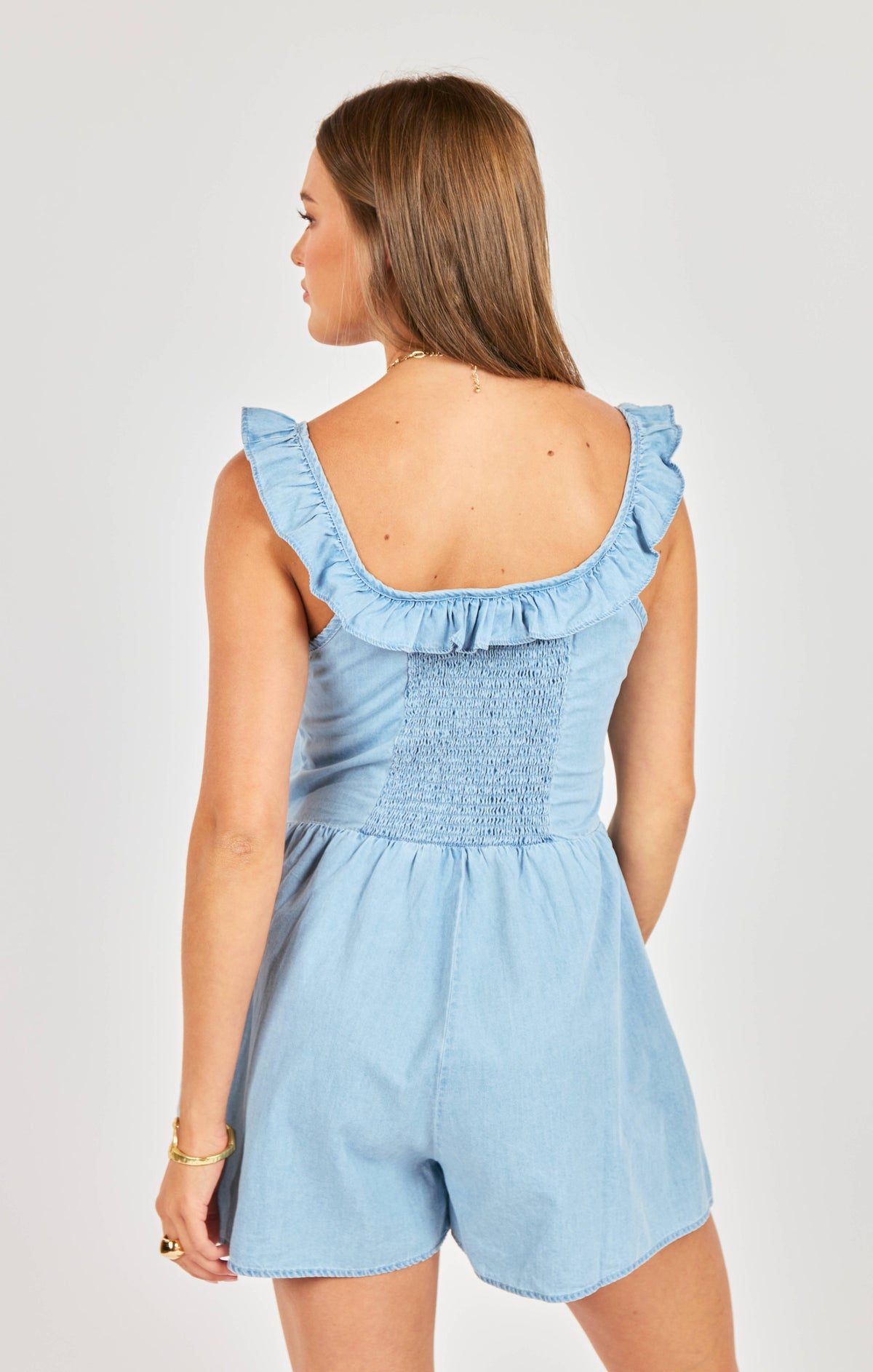 SOFT BREEZE CHAMBRAY ROMPER