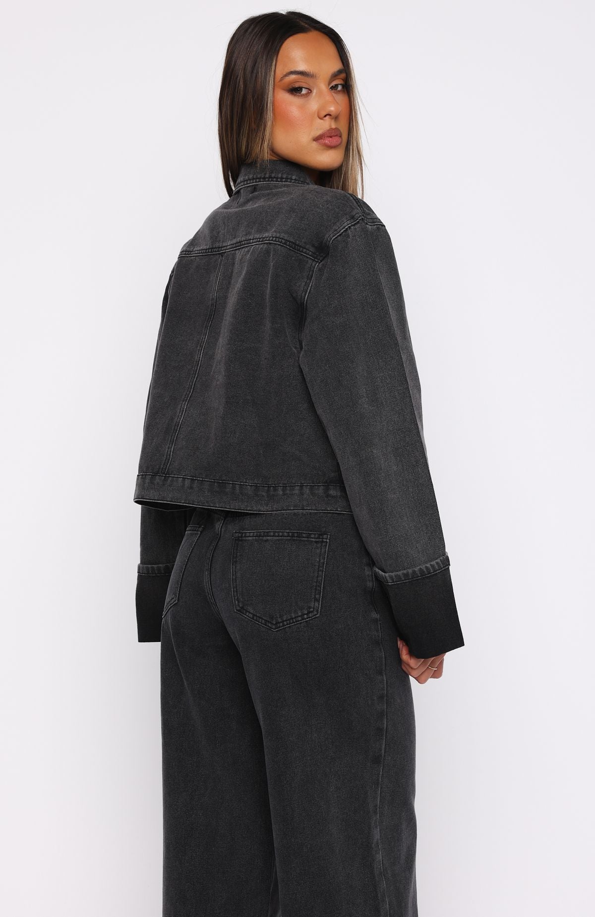 Charlotte Denim Jacket Black Acid Wash
