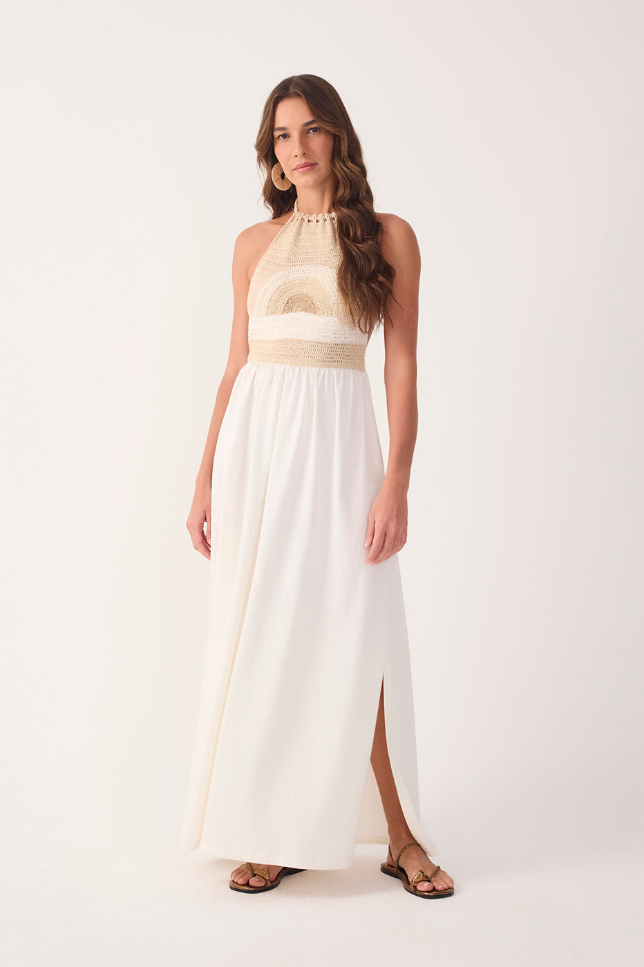 OFF-WHITE SUNSET CROCHET MAXI DRESS